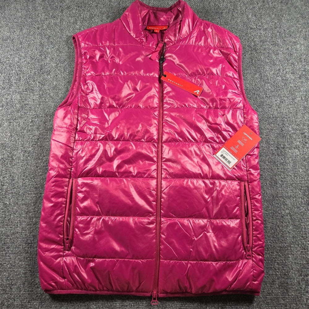 New Redvanly Mens S Bolton Puffer Vest Full Zip Lightweight Sangria